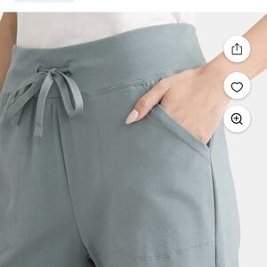 Comfortable light greenish color Jogger Pants capri seaform green